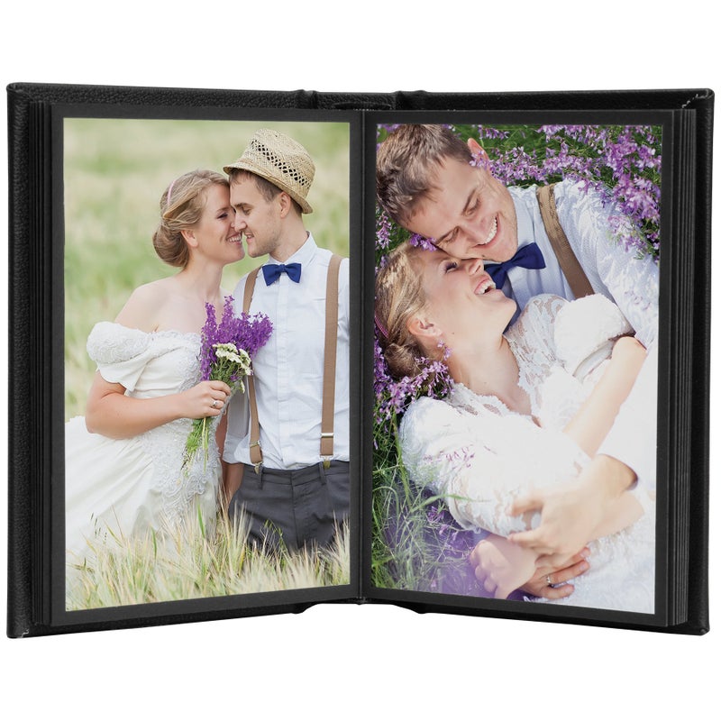 Neil Enterprises, Inc نيل إنتربرايزز إنك. ألبوم صور ذات عصا ذاتية من الجلد الأسود بقياس 4" × 6" - يحمل 20 صورة - Image 2